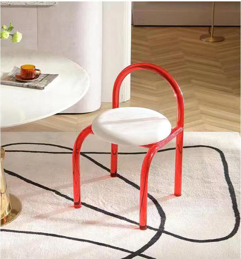 Nordic Hot Selling Makeup Chair dresser Stool Can be Customized Acrylic Chair Acrylic cushion chair factory