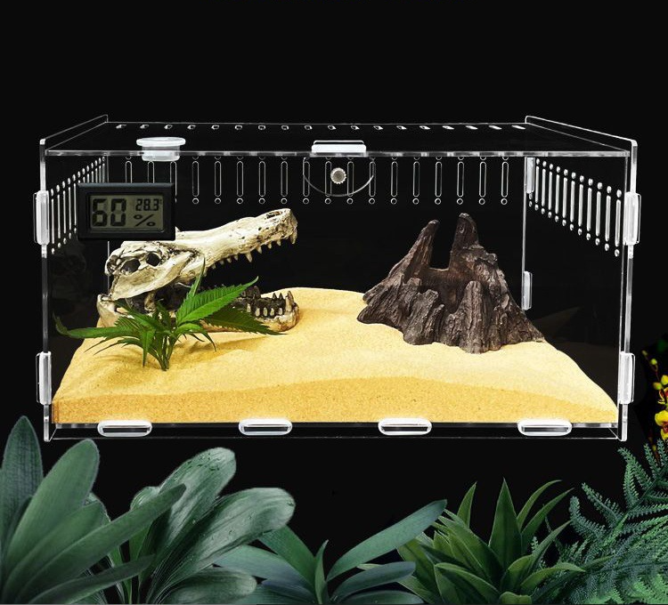 Breathable Waterproof Transparent Acrylic Pets Feeding Box Reptile Cage Breeding Box Tank for Lizards Snakes Turtles Reptiles manufacture