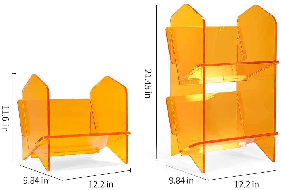 Wholesale 2 Tier Acrylic  Bookcase and Small Display Storage Cupboard File  Magazine Cabinet Acrylic Book Stand details