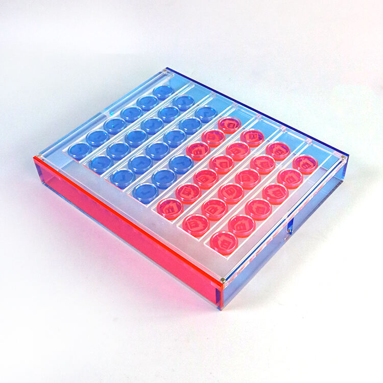 Custom Acrylic Chess Game Colorful chess Board Acrylic Four Connect Game set  Large Travel Outdoor Board Game Connect 4 Four in details