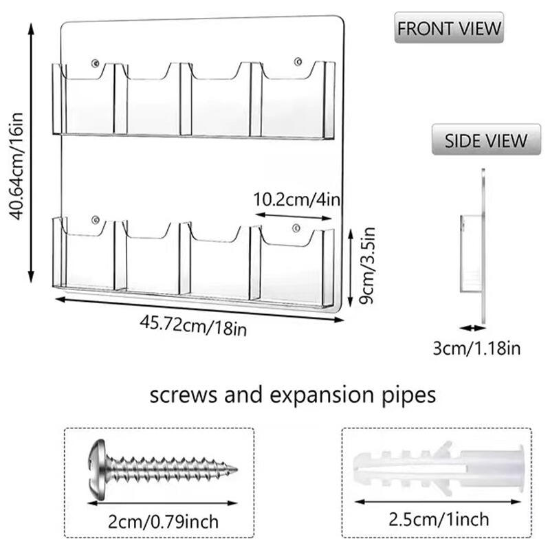 Clear Wall Mount Business Menu Acrylic Brochure Magazine Organizers Display Stand Holder Wall Mount Hanging Magazine Rack factory