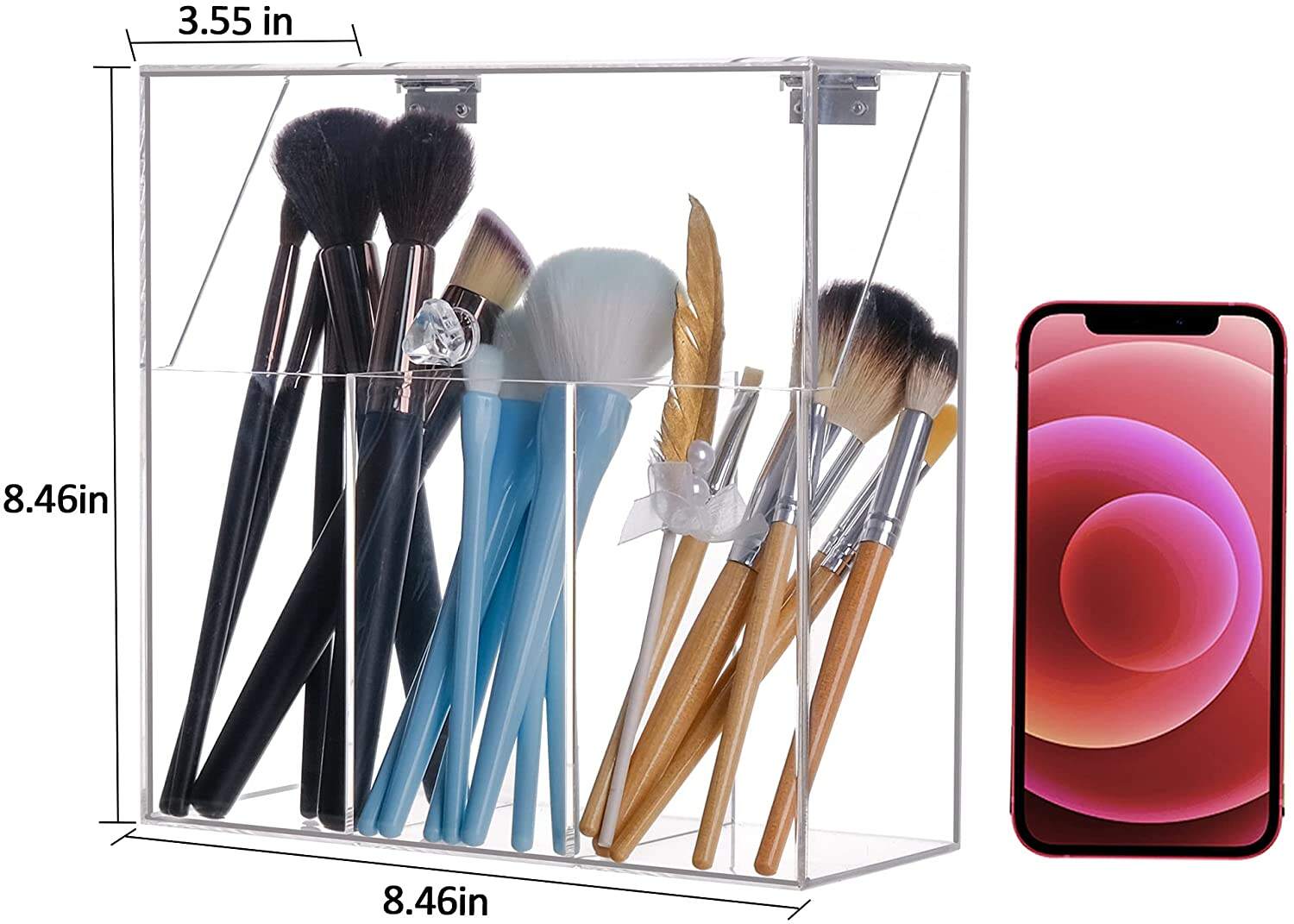 Customized  Acrylic Makeup box Acrylic Brush Holder with Lid supplier