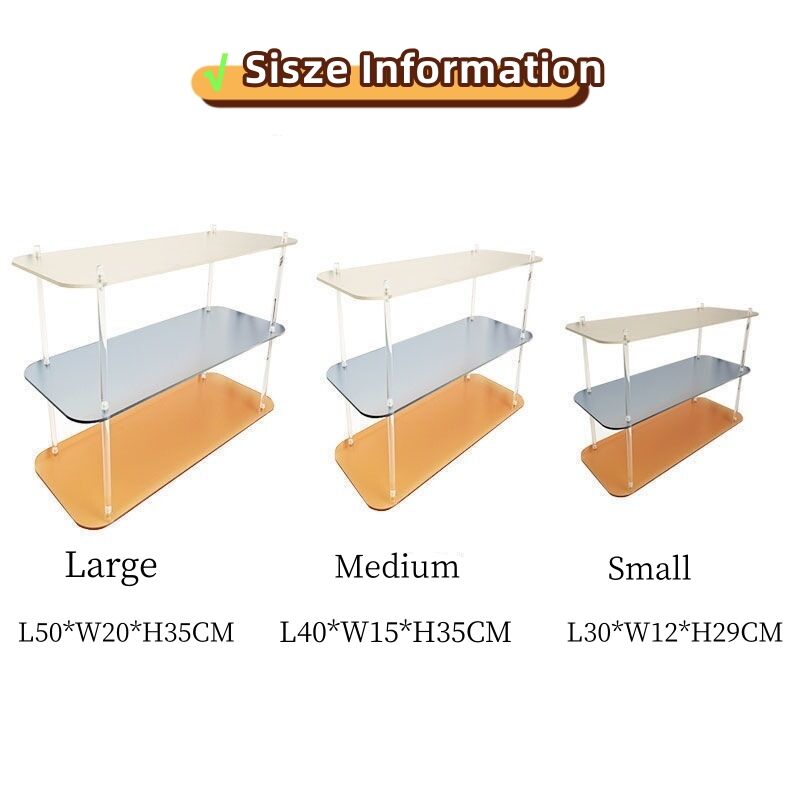 Stylish Living Room Cosmetic Makeup Organizer Acrylic Cup Display Stand Clear 3 Layers Desktop Acrylic Storage Racks factory