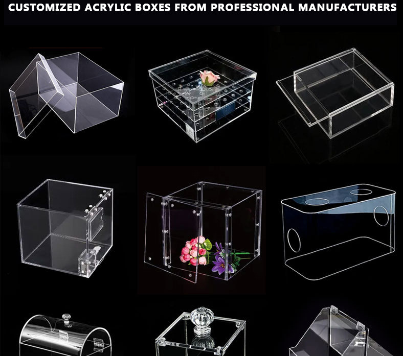 Luxury Clear Acrylic Cosmetic Box Organizer Acrylic Makeup Drawer Display Box manufacture