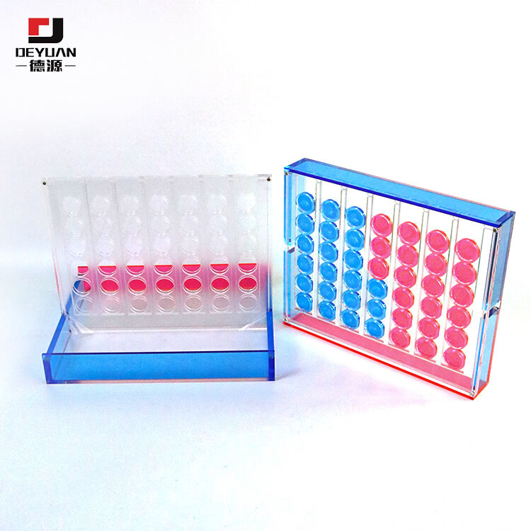 Custom Acrylic Chess Game Colorful chess Board Acrylic Four Connect Game set  Large Travel Outdoor Board Game Connect 4 Four in supplier