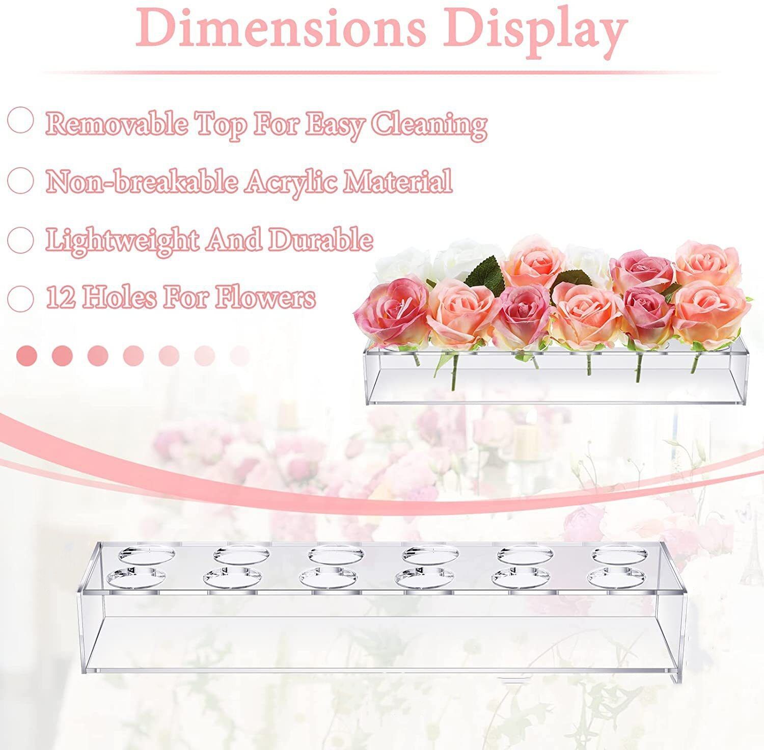 Wedding Centerpieces Table Decorations Clear Rectangular Acrylic Flower Box Clear Acrylic display  Acrylic Flower Vase supplier