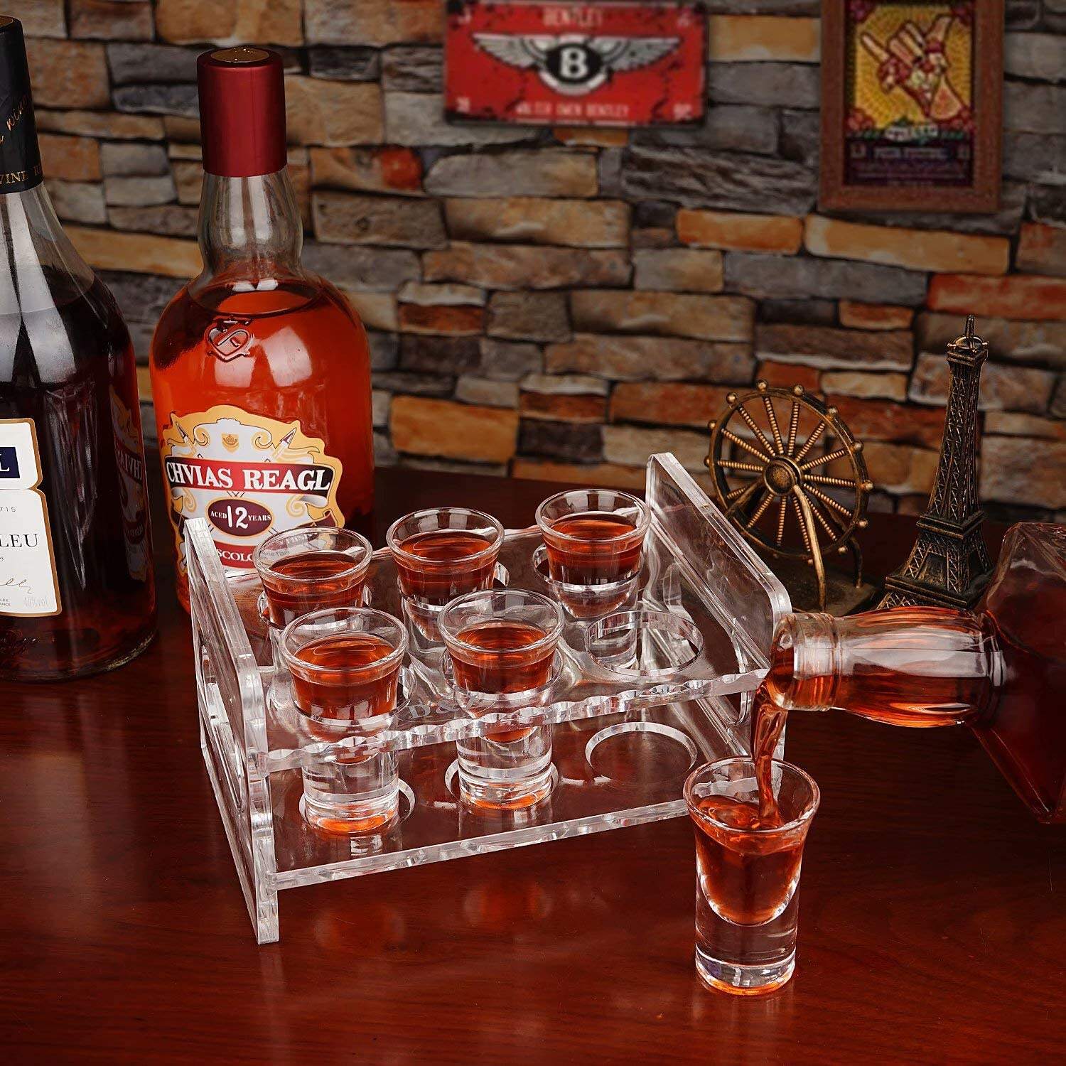 Customized  Acrylic Shot Glass Stand Rack Acrylic Serving Tray details