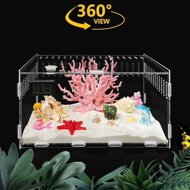 Breathable Waterproof Transparent Acrylic Pets Feeding Box Reptile Cage Breeding Box Tank for Lizards Snakes Turtles Reptiles details