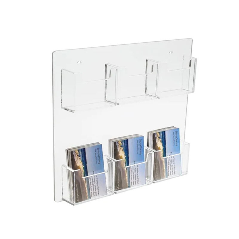 Clear Wall Mount Business Menu Acrylic Brochure Magazine Organizers Display Stand Holder Wall Mount Hanging Magazine Rack