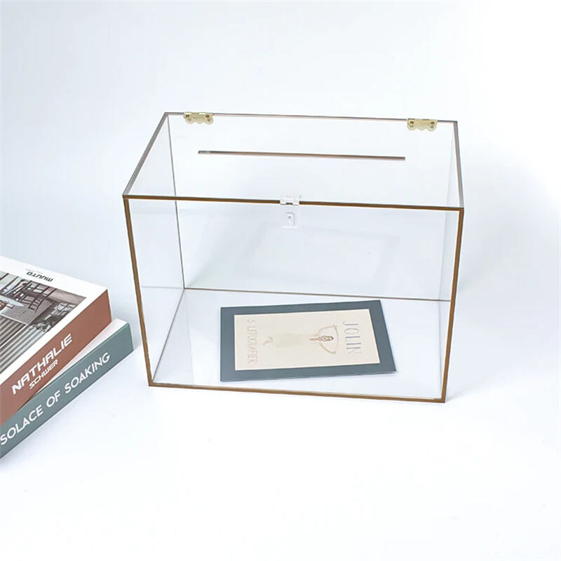 Custom acrylic clear money donation box/donation storage box