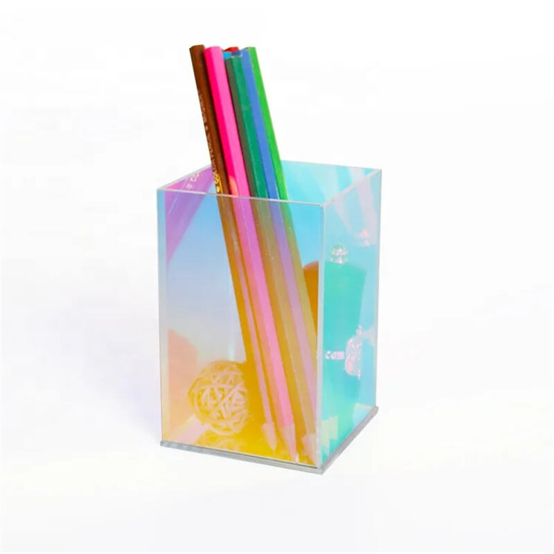 Rainbow Acrylic Pen Holder Iridescent Acrylic Box