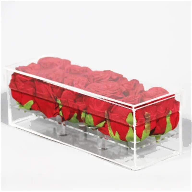 Wholesale small clear acrylic/glass/ plastic display  rose box with lock