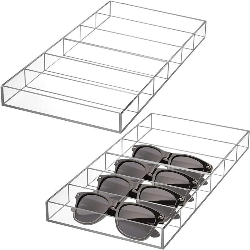 Customized Acrylic Sunglasses Display Organizer Acrylic Tray for Sunglasses