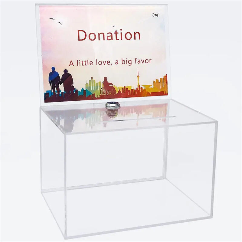 Custom clear acrylic church donation box/coin donation box