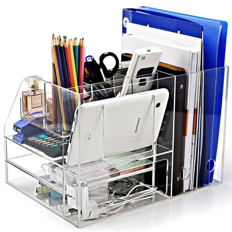 wholesale clear acrylic office file storage box/storage organizer