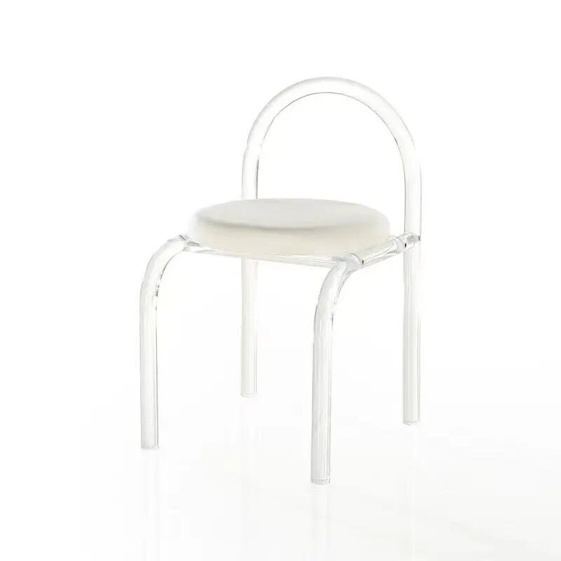 Nordic Hot Selling Makeup Chair dresser Stool Can be Customized Acrylic Chair Acrylic cushion chair