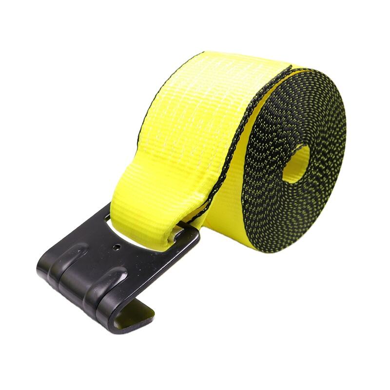 OEM High Quality 4 inch 100mm Flatbed Truck Cargo Load Securing Strap Winch Strap Winder with Flat Hook for Trailer details