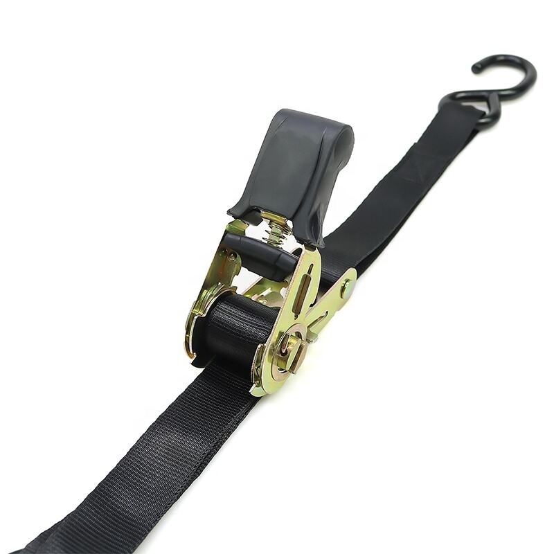 25mm lockable s hook ratchet tie down straps with molded handle factory