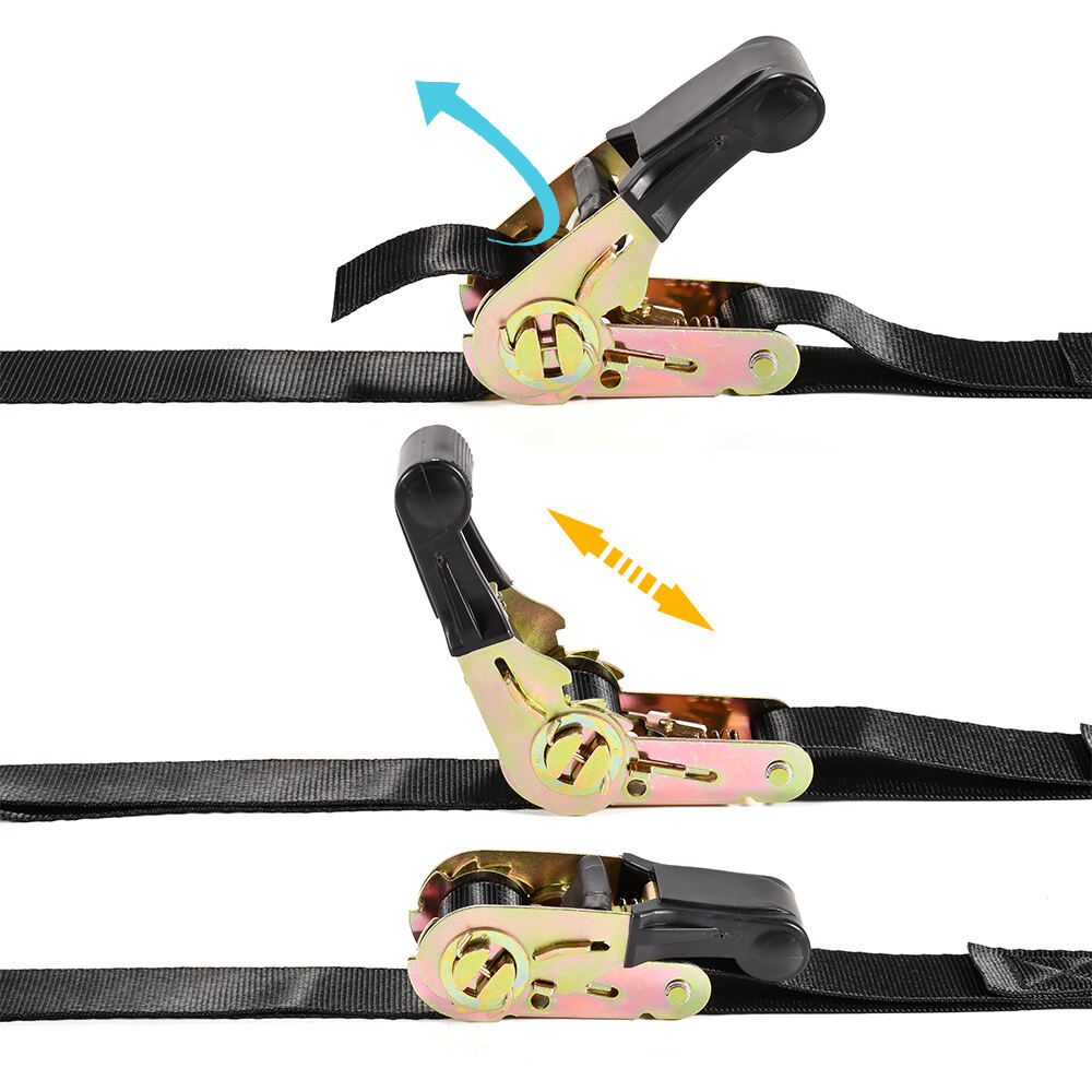 4pk 1 inch custom package ratchet tie down cargo strap with safety lock s hooks supplier