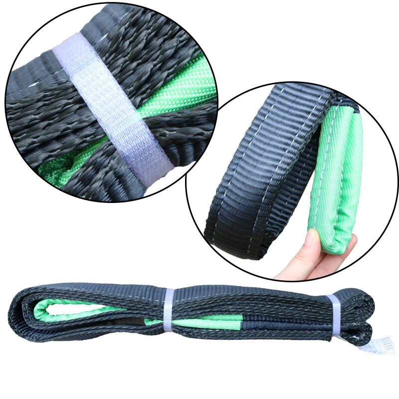 High Safety 1:6 Polyester Webbing Sling Lifting Belt 2 Inch Width 6' 8' 12' Length Web Slings details