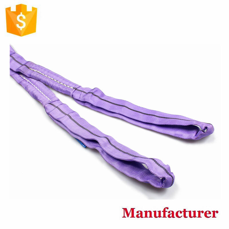 ce 1T purple Polyester round sling webbing belt strap manufacture