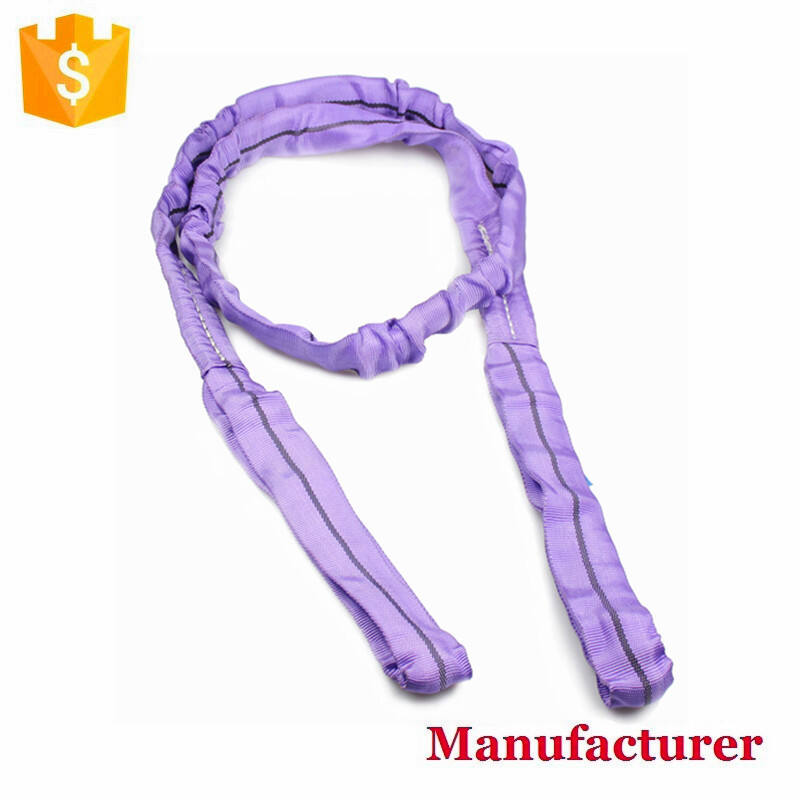 ce 1T purple Polyester round sling webbing belt strap factory