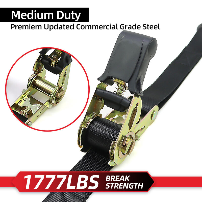 25mm lockable s hook ratchet tie down straps with molded handle details