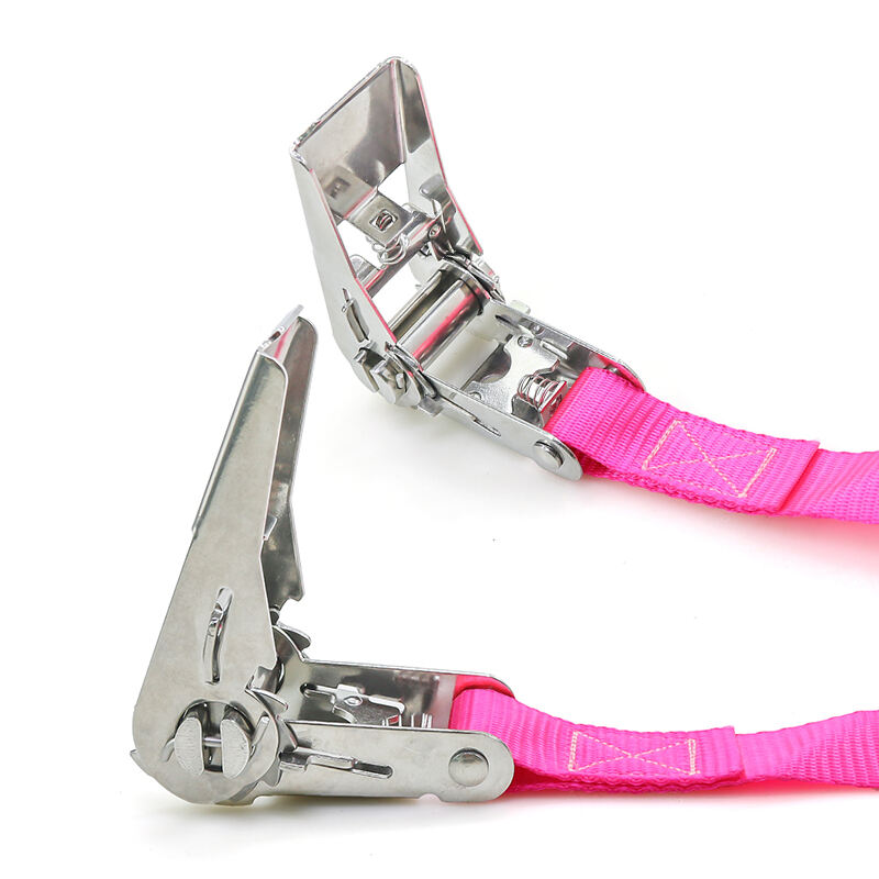 1 inch 800kgs High Robust 304/316 Stainless Steel Ratchet Buckle Cargo Load Securing Ratchet Lashing strap factory