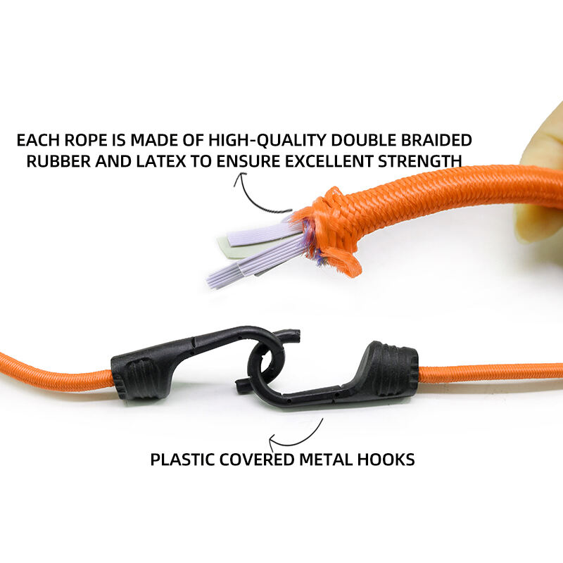 best heavy duty 8mm plastic coated bungee cords shock cord manufacture