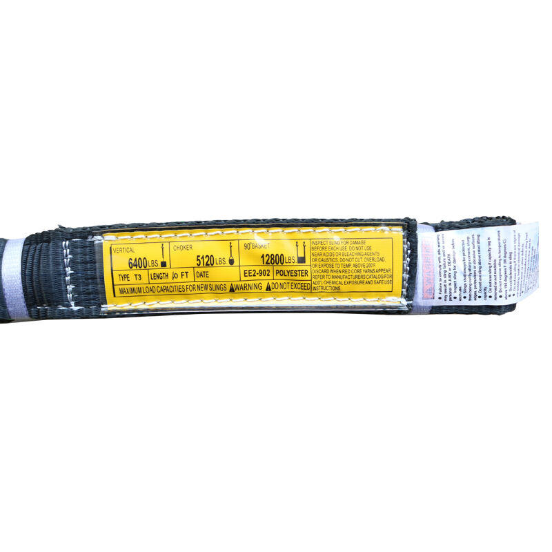 High Safety 1:6 Polyester Webbing Sling Lifting Belt 2 Inch Width 6' 8' 12' Length Web Slings factory