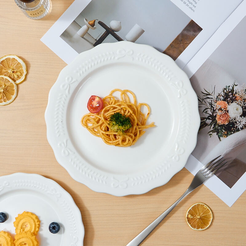 Elegant Embossed Porcelain Tableware Sets for Weddings Parties Hotels Durable Dishwasher/microwave Safe Customized Wholesale supplier