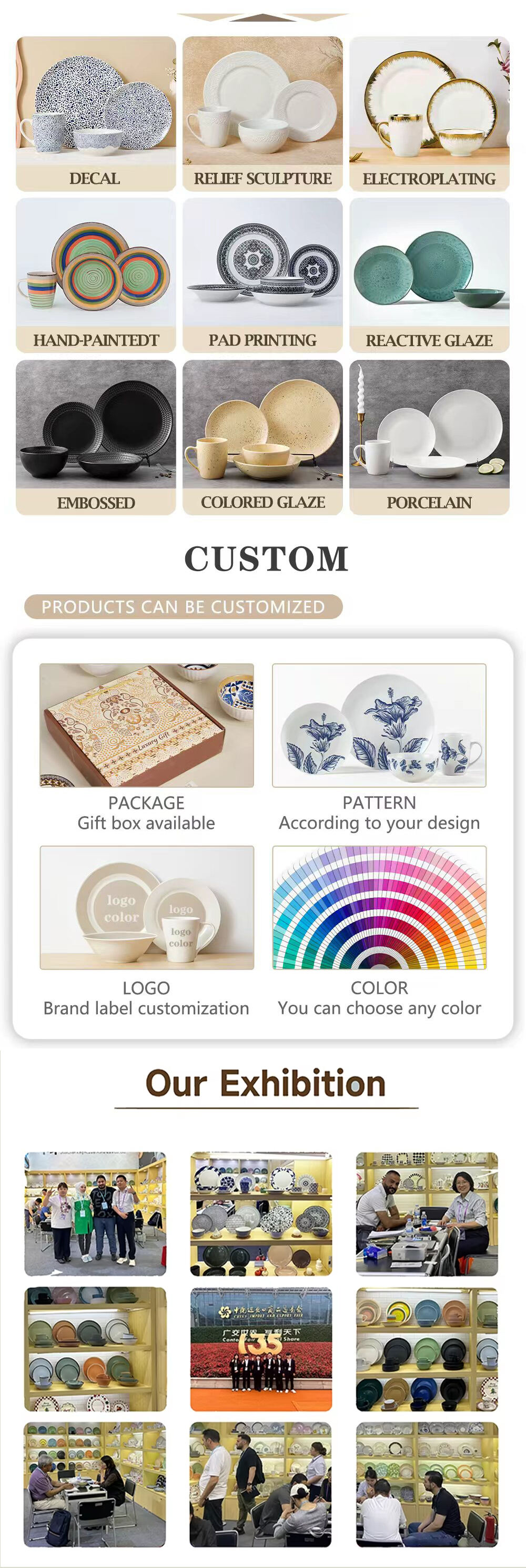 Modern White Relief Flat Plate Dish Customizable for Parties Wholesale Service for Restaurants Hotels & Families details