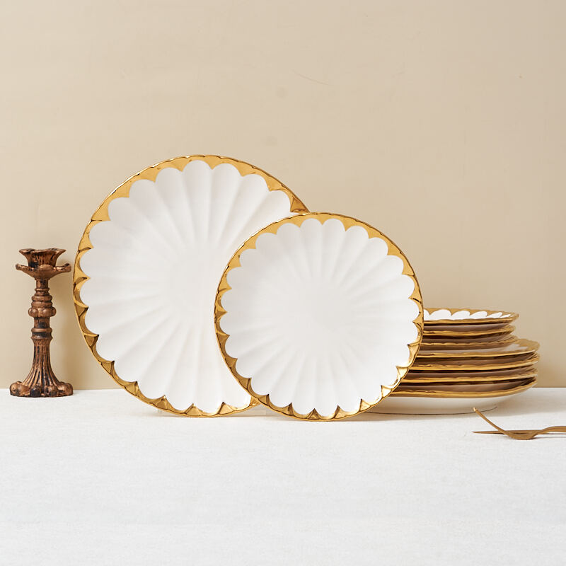 White 10.5-Inch Ceramic Dinner Plate Customizable Single Piece Loose-Packed Charger Tableware factory