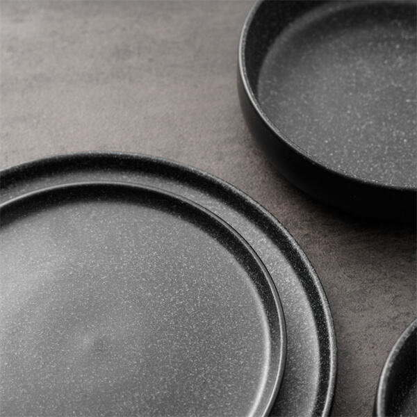 Give your kitchen a contemporary update with a set of black plates and bowls.