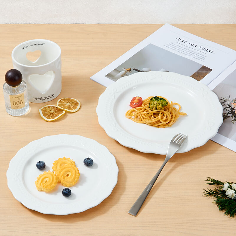 Elegant Embossed Porcelain Tableware Sets for Weddings Parties Hotels Durable Dishwasher/microwave Safe Customized Wholesale supplier