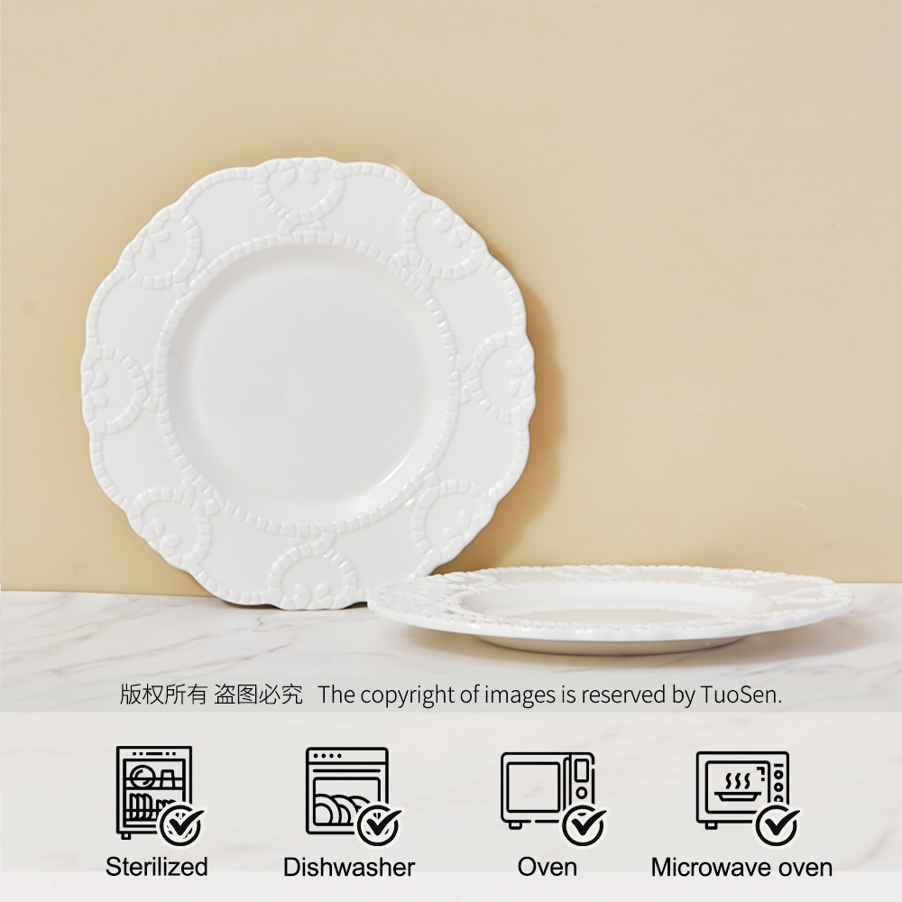 Premium Modern Embossed Dinner Plates-Dishwasher & Oven Safe Sustainable Custom Orders Welcome Commercial Use Party Hotels factory