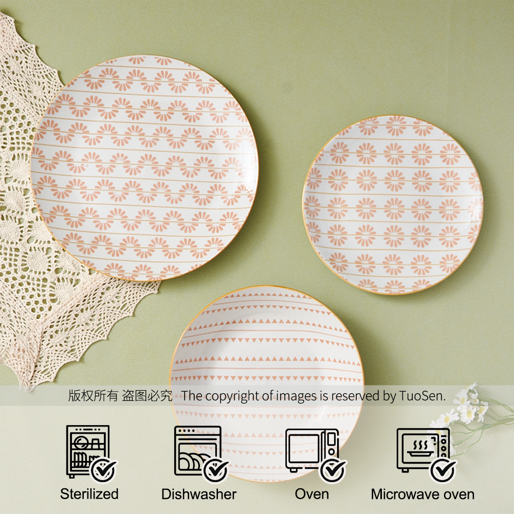 Eco-Friendly Simple Style Ceramic Porcelain Dinnerware Set Dishwasher Safe Tableware for Home Hotel Durable Food Serving Plates supplier