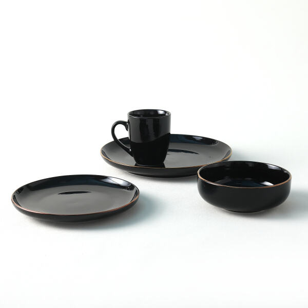 Impress your guests with a sleek black tableware set.