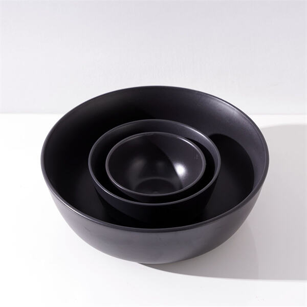 Elevate your dining experience with a black ceramic bowl