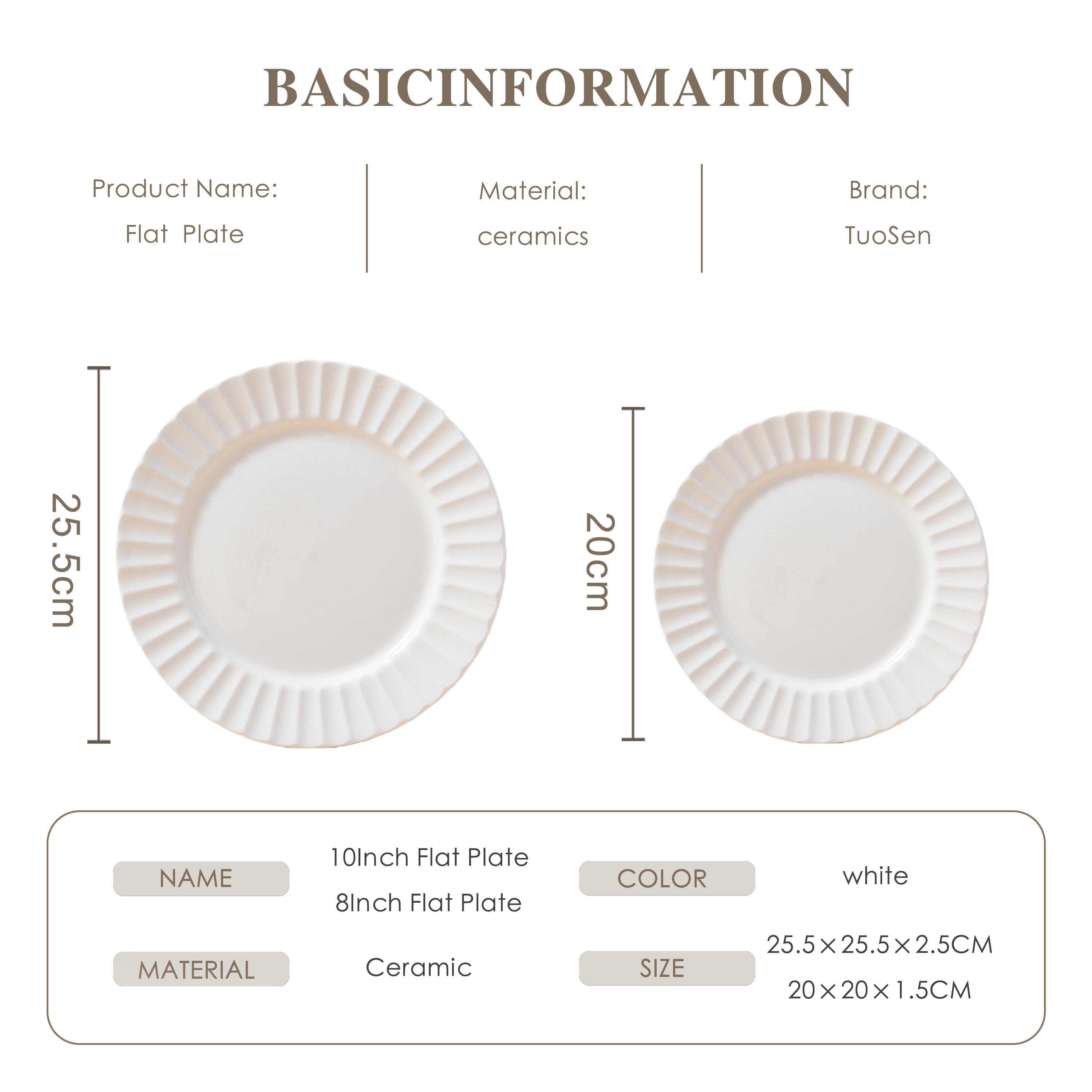 Modern White Relief Flat Plate Dish Customizable for Parties Wholesale Service for Restaurants Hotels & Families supplier
