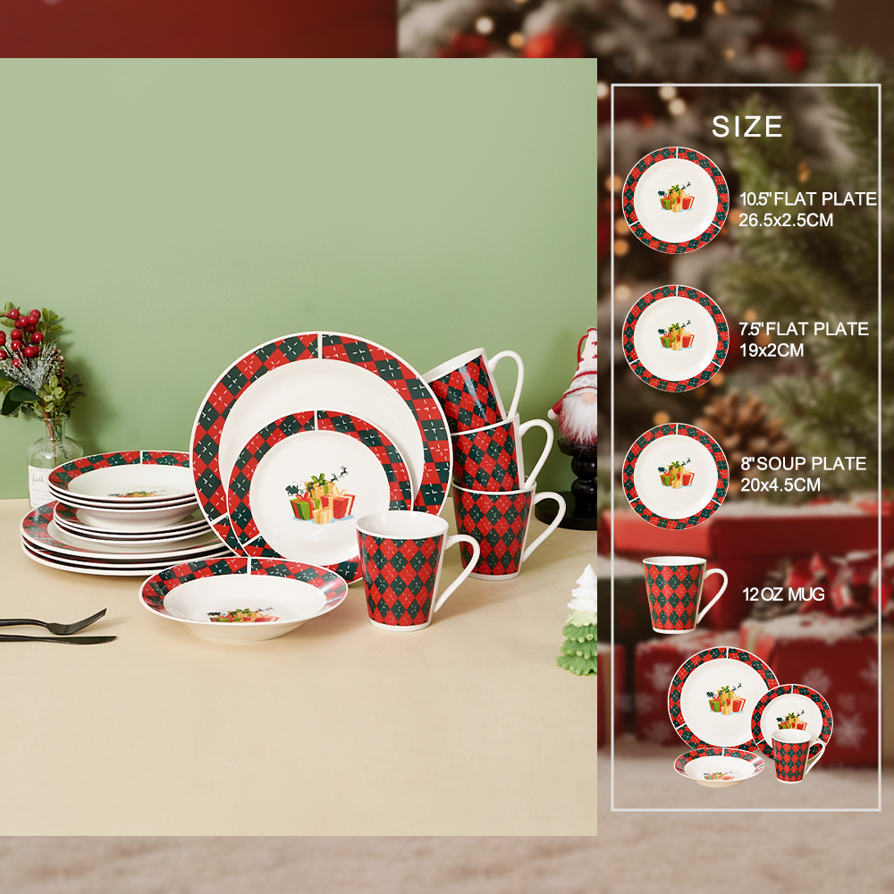 Premium Ceramic Dinnerware Set Christmas Tableware Trendy Modern Design Perfect As a Gift for Home Chefs & Restaurants manufacture