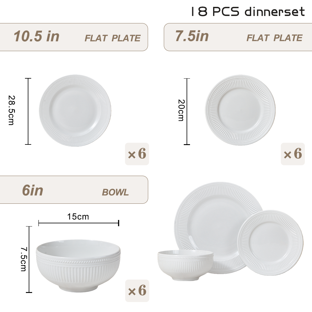 Wholesale Luxury Classic Ceramic Dinnerware Sets Customizable Plates & Bowls Dishwasher Safe Sustainable for Families & Hotels details