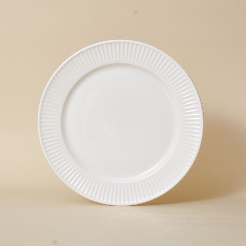 Customized Modern White Ceramic Dinnerware Set Embossed and Durable for Home Hotel or Holidays factory