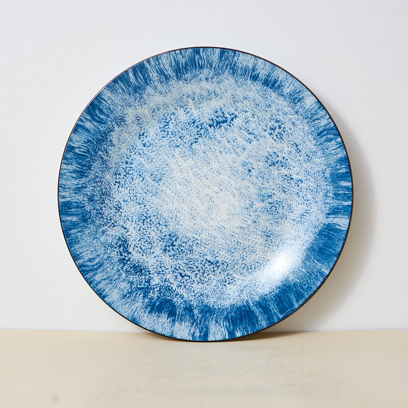 Eco-Friendly Ceramic Blue Plate Sets Classic Design Porcelain Utensils Wholesale for Home and Hotel Dinnerware details