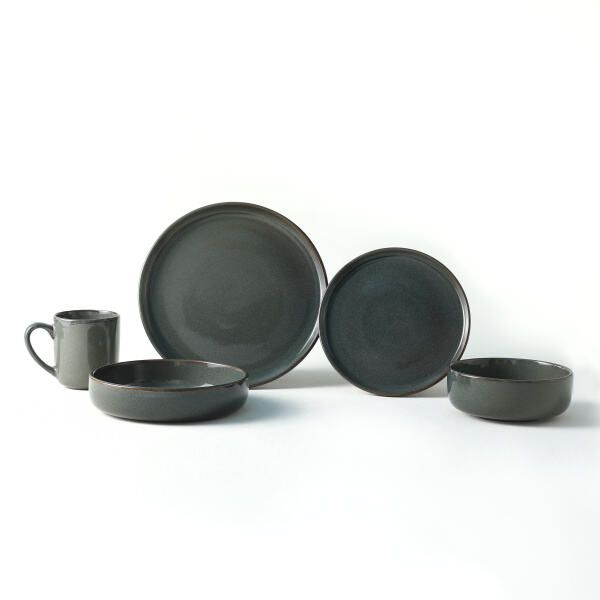 Sleek and modern black stoneware dishes to elevate your dining experience