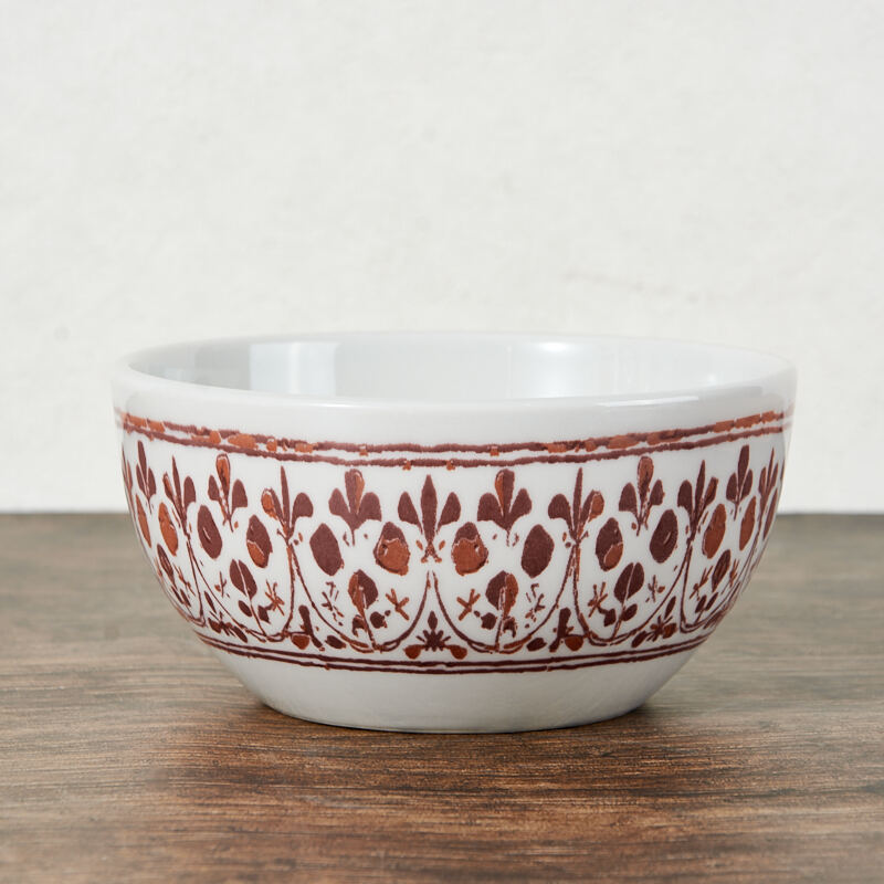 Modern Bohemian-Style Ceramic Dinnerware Set Dinner Plate Eco-Friendly Red Printed Porcelain Cup Kit for Home Hotels Restaurants details