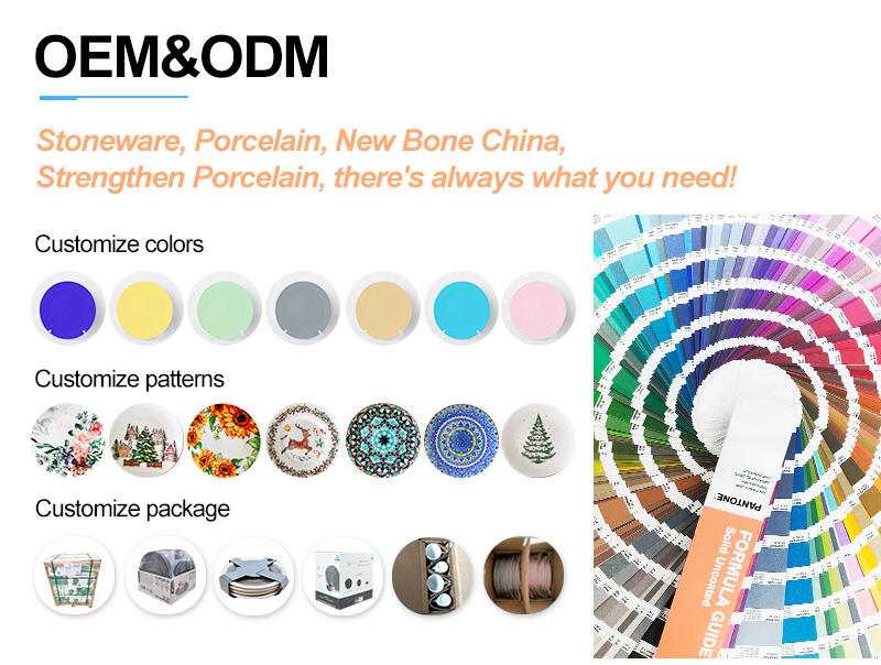 Eco-friendly Christmas Design Ceramic Dinnerware Set Customizable Porcelain Plate Set for Hotels details