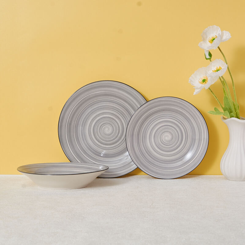 Commercial White Ceramic Dinner Plate Sectional Serving Set with Dishwasher & Microwave Safe supplier