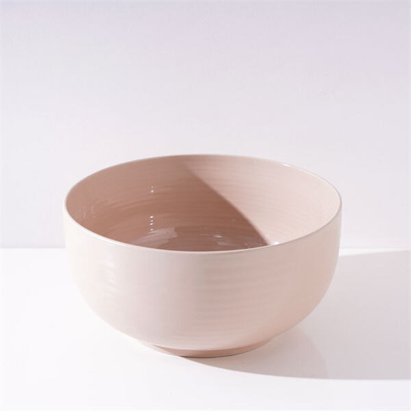 The ceramic pink bowl is a must-have for any modern kitchen.