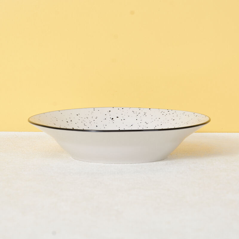 Luxury Europe Style White Glazed Porcelain Tableware Sesame Dot Print Daily Household Ceramic Dinnerware Sets for Home Use factory